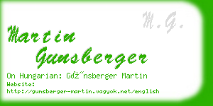 martin gunsberger business card
